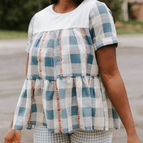 Roolee Tops - Cutest Tiered Embroidered Blouse!